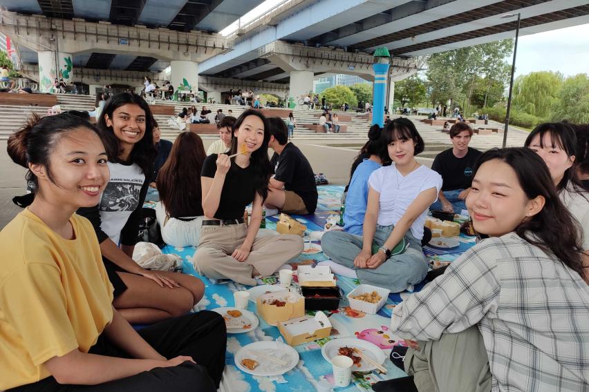 IES and SAF students meeting by the Han River in Seoul