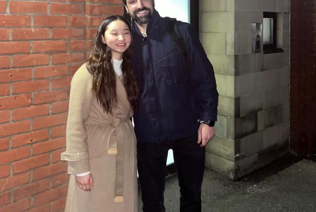 Yukyeong Jang with Actor at Stage Door