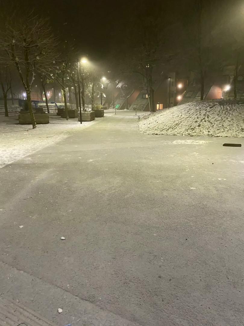 雪が降ったマンチェスターの街の写真