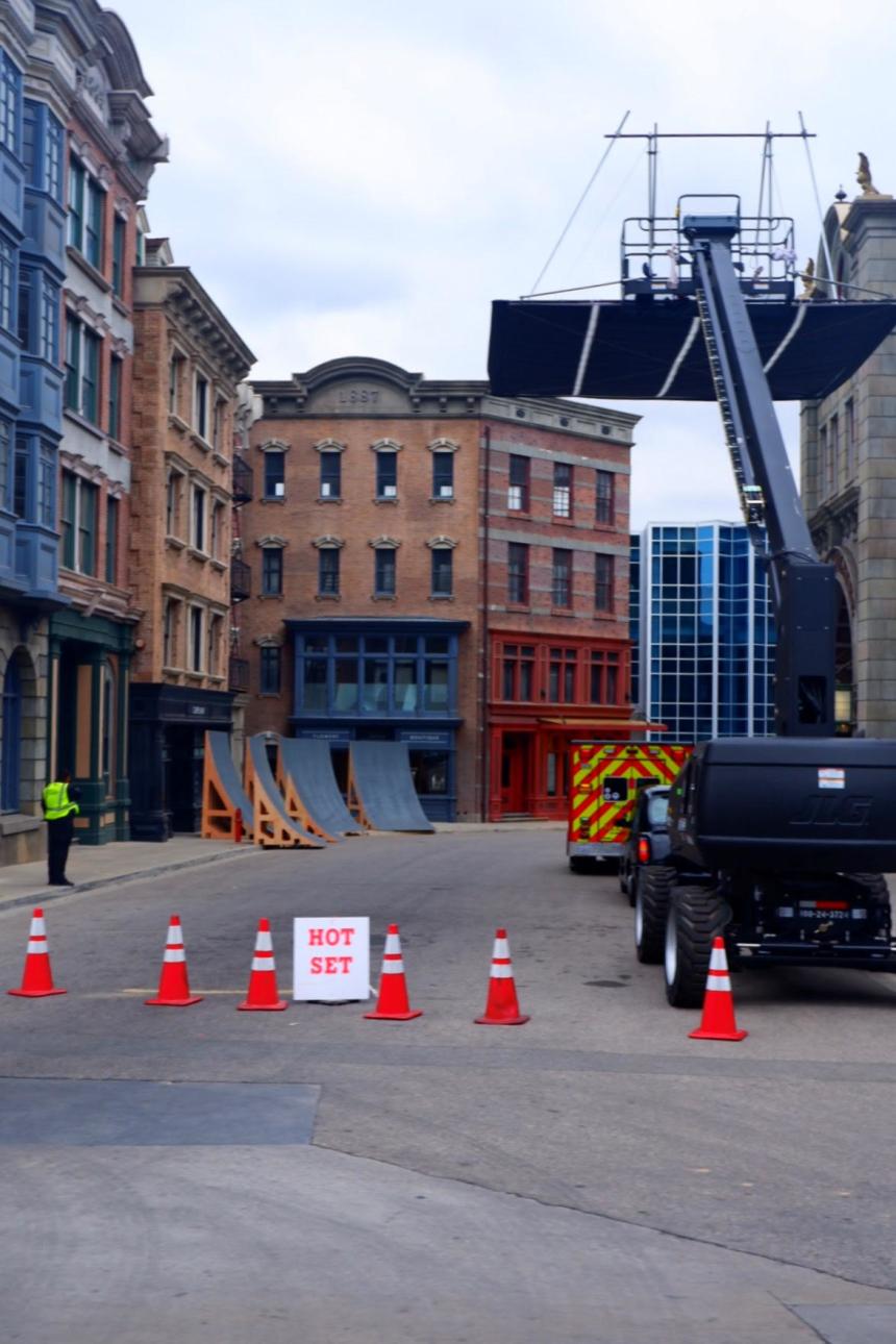 ロサンゼルスのユニバーサルスタジオのスタジオツアー参加中の写真