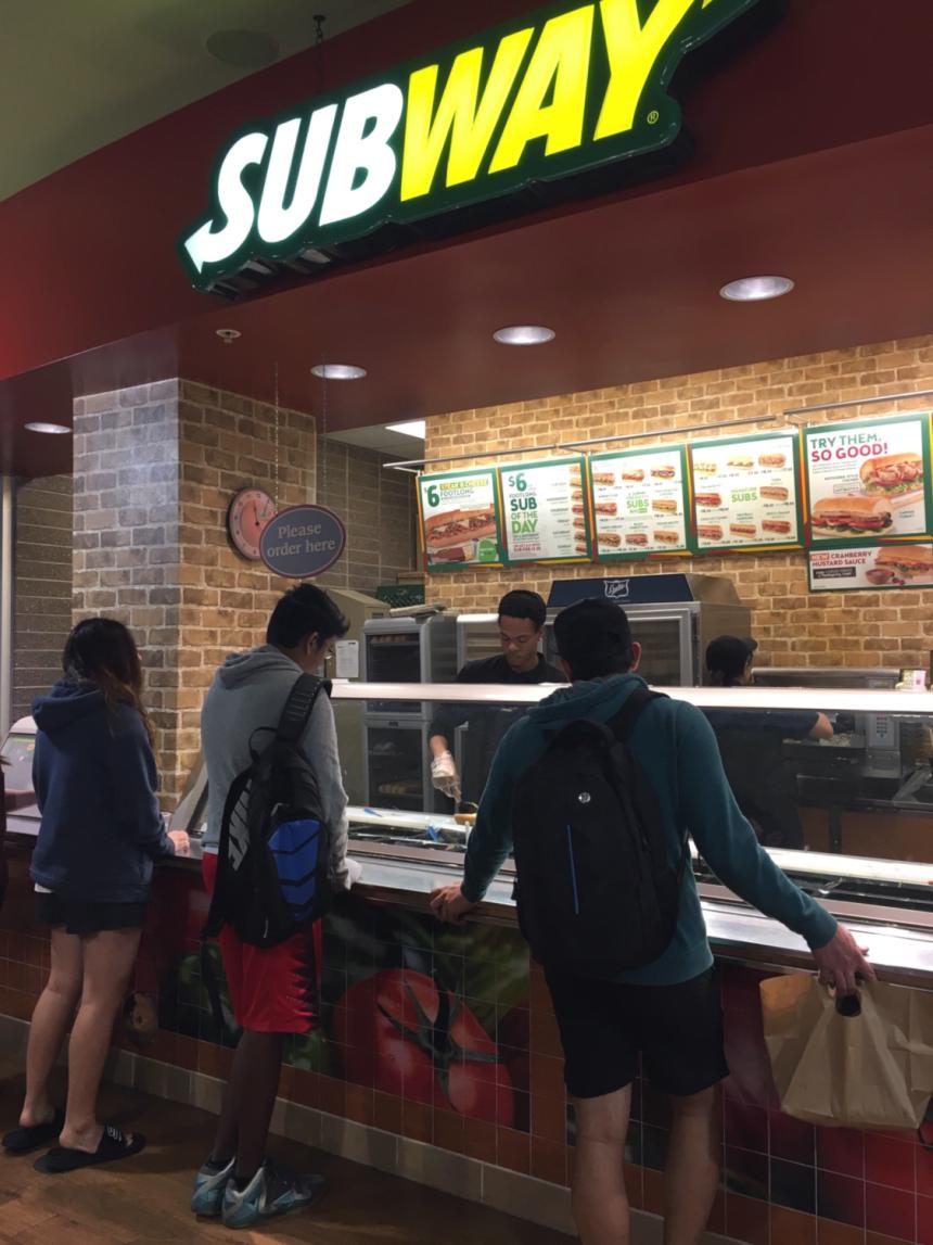 アリゾナ州立大学内のフードコートにあるサブウェイ