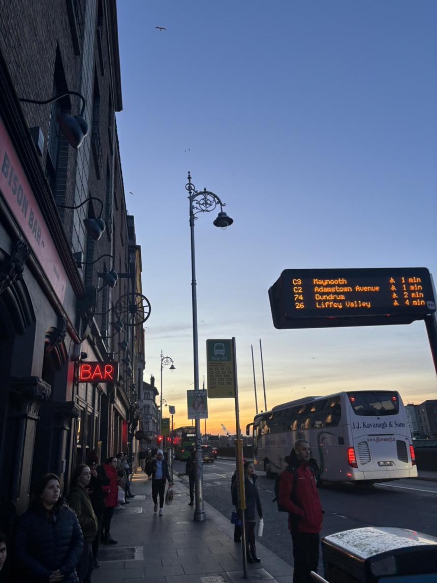 夕暮れのダブリン市内