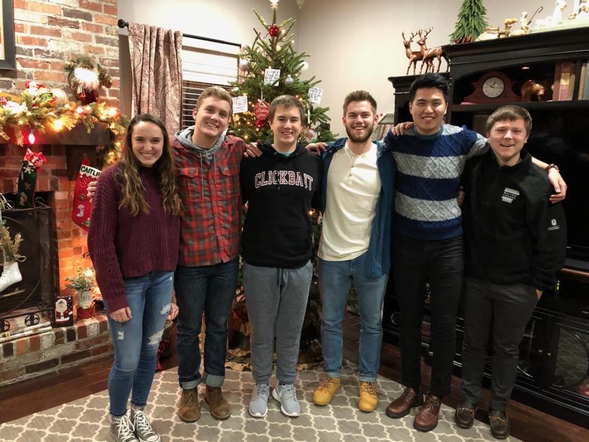 SAF student Kihwan Kim celebrates Christmas with an American family
