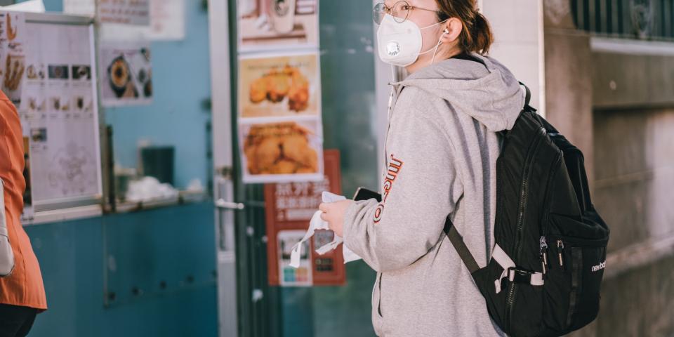 student in facemask