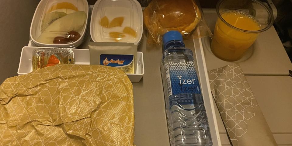 マンチェスターに向かうときの機内食