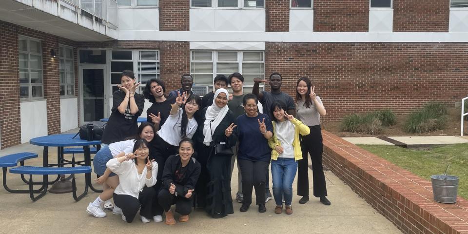 ミシシッピ大学のクラスメイト達と撮影