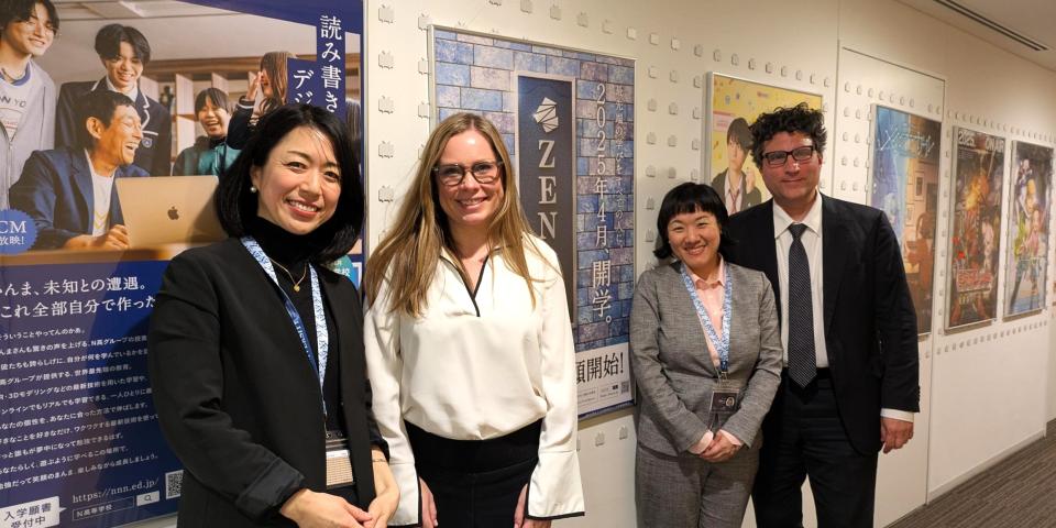 ZEN大学国際センター課長 川勝 愛さん（左）、国際センター 野村文さん（右）と