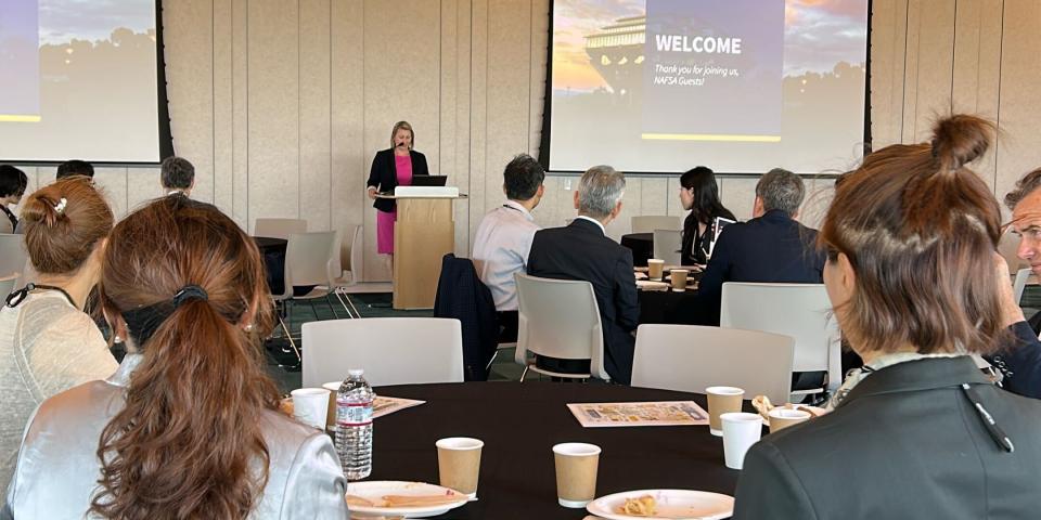 A presentation by UC San Diego staff to SAF and Asian partner university delegates